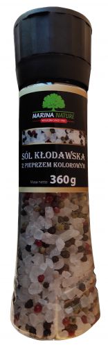Sól kłodawska z pieprzem kolorowym 360 g młynek