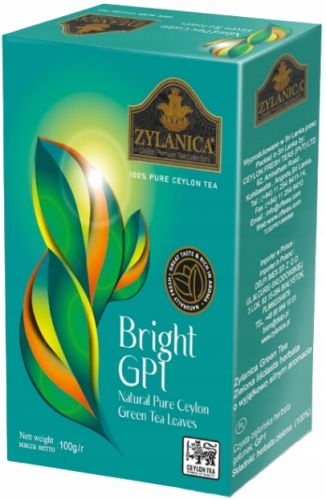 Herbata Zylanica New Design Green Tea Bright GP1 100 G - zielona herbata liściasta, sypana 100G